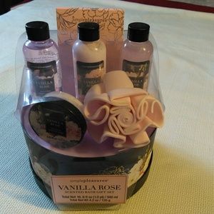 Beautiful woman bath and body work set